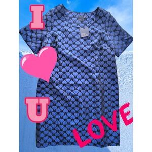 New Plus‎ Size Asos Curve Deep Blue And Black Puffy Heart Dress 16 Plus Size
